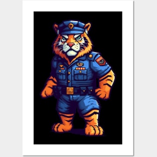 police officer tiger Posters and Art